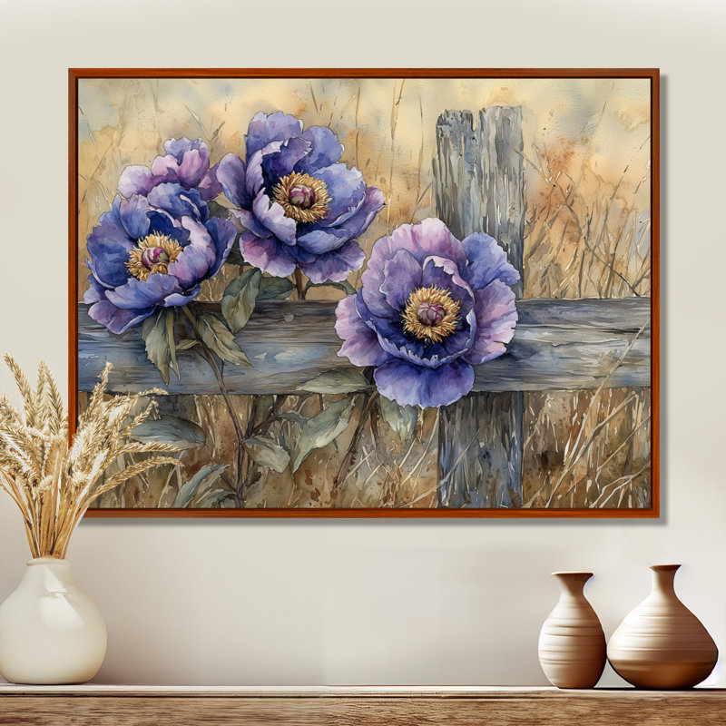 Jacoline - Floral Oversized Canvas Prints, Brun, H 30 po x l 40 po, Impression encadrée flottante