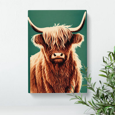 Fabulous Highland Cow - Wrapped Canvas Print