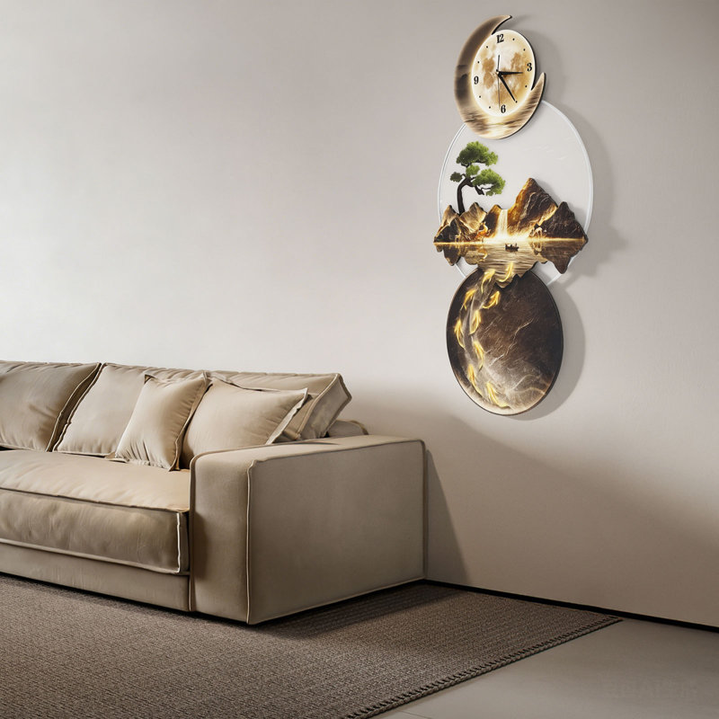 Art mural avec horloge murale