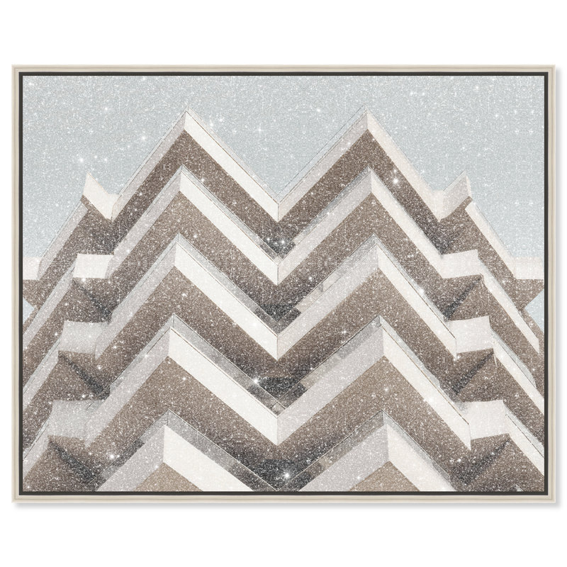 Geometric Pulse II Architecture Canvas Print by Oliver Gal, Black Frame, 20 x 16, 25"H x 21"W, Silver Floater Frame