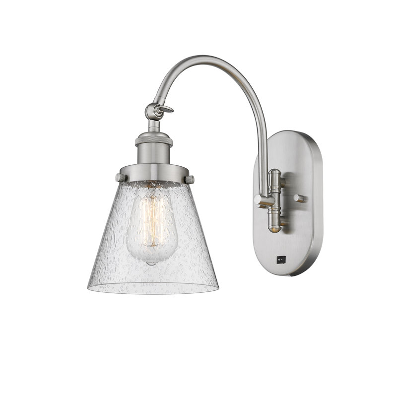 Shauna Swing Arm Sconce, No Bulb Included, Brushed Satin Nickel