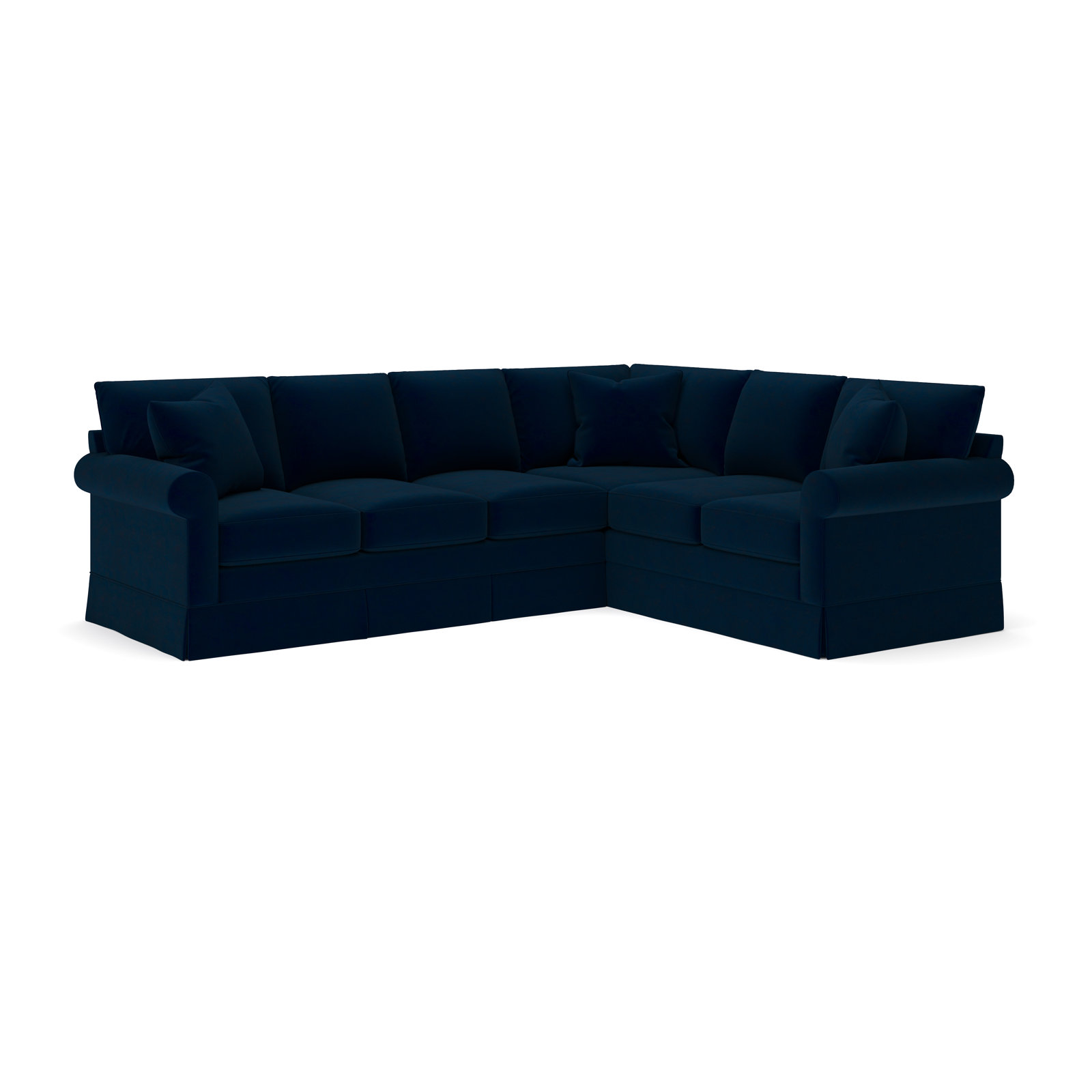 Friedman L-Sectional, Right Hand Facing, Bella Ink Blue Performance Velvet