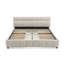 Grand lit tapissier, cadre de lit rembourré confortable, tissu chenille, avec tête de lit et base de lit solide. Avec tiroir pour le rangement - beige (88,5 po x 68,5 po x 31 po)-462172553