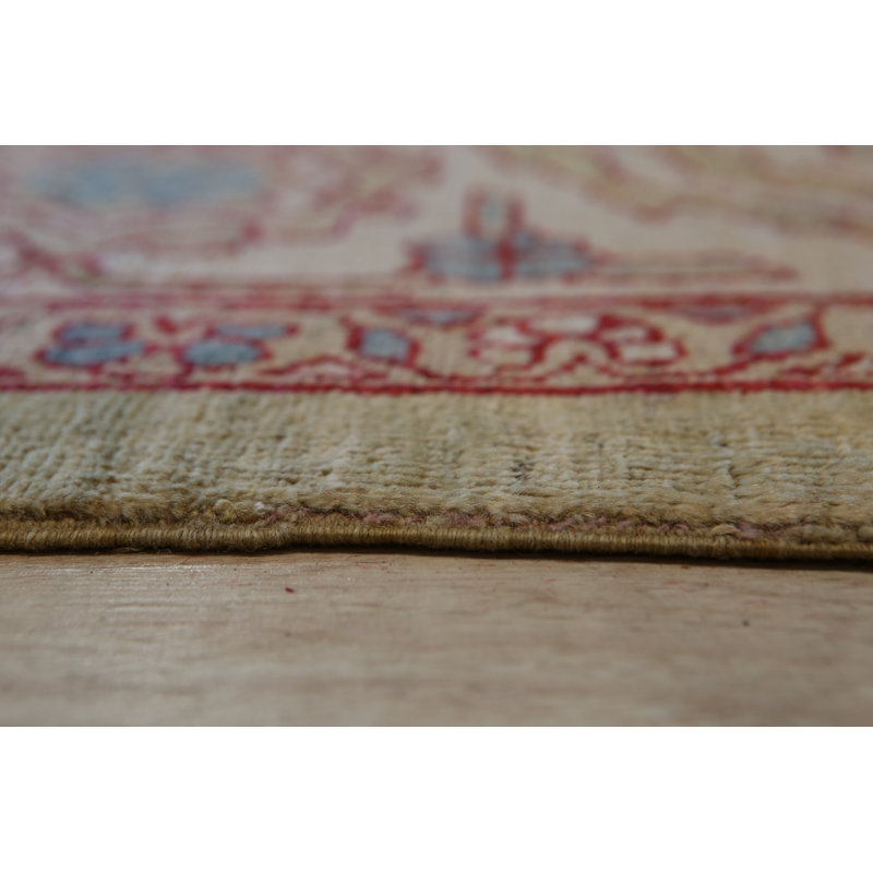 Green Hand Knotted Wool Rug