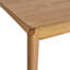 Table de salle à manger, bois d'hévéa avec placage de noyer, finition Mid-Century, chêne naturel
