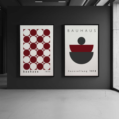 Burgundy Bauhaus Duo Set of 2