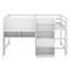 Lit mezzanine double pleine grandeur avec bureau intégré, lit mezzanine avec armoires de rangement et bibliothèque ouverte, tableau blanc pour graffiti-970625245