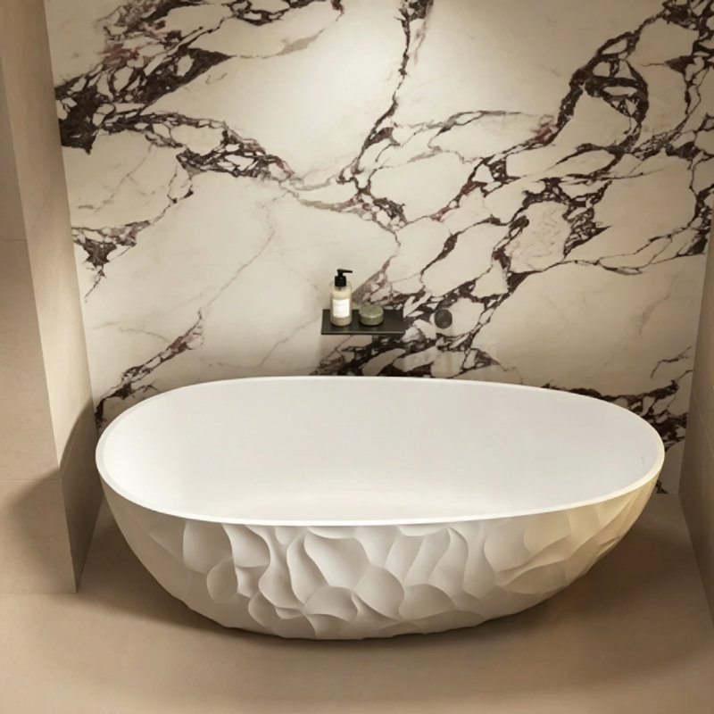 Baignoire autoportante ovale Modern Modern, H 21,65 po x l 62,99 po x P 30,71 po