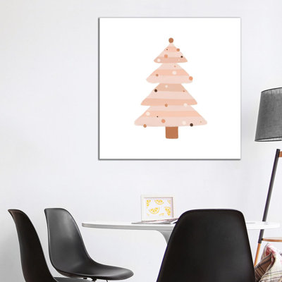 Blush Christmas Tree - Wrapped Canvas Painting