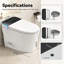 Toilette intelligente avec siège de bidet chauffant, fermeture automatique, sécheuse et eau chaude