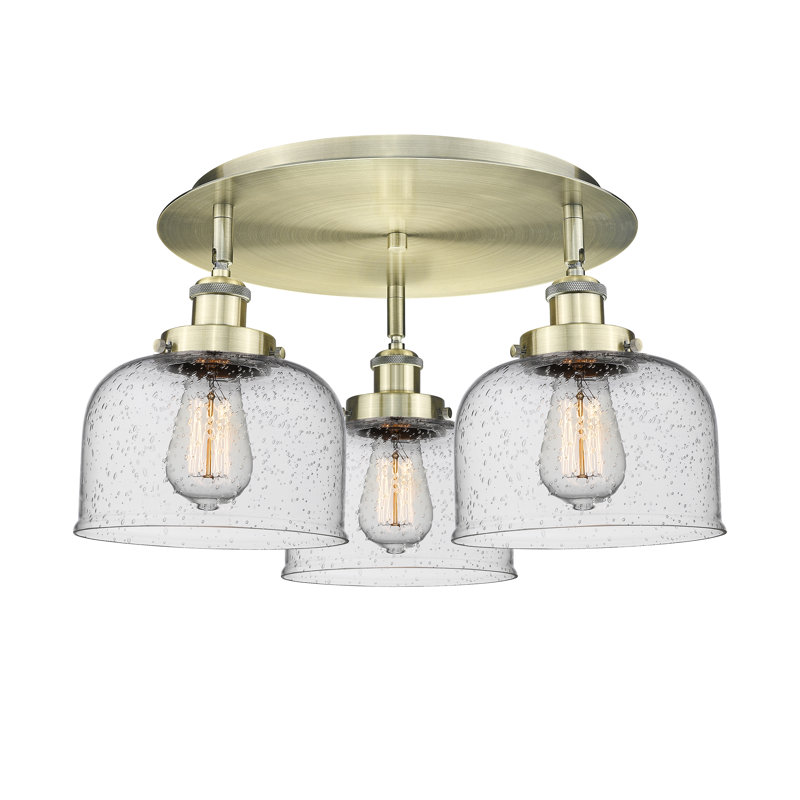 Bejtullah Glass Flush Mount, Seedy, Antique Brass