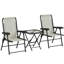 Outsunny 3 Pieces Garden Bistro Set Folding Table and Chairs Cream White