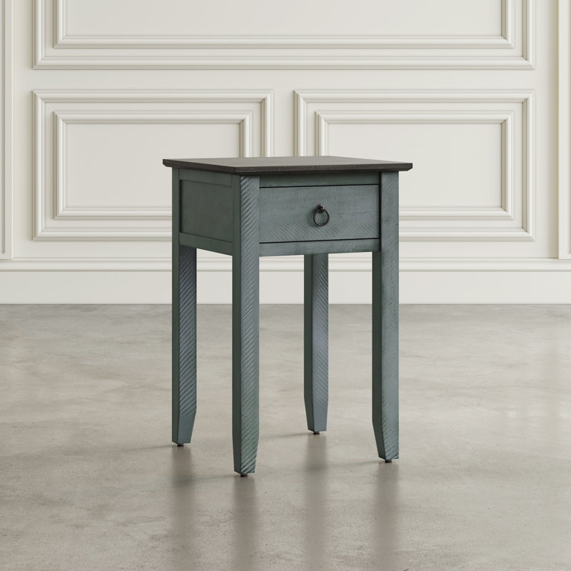 Table de bout Degnan Farmhouse, Bleu antique