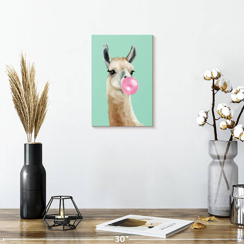 Ketti Bubble Gum Llama II, 36" H x 24" W