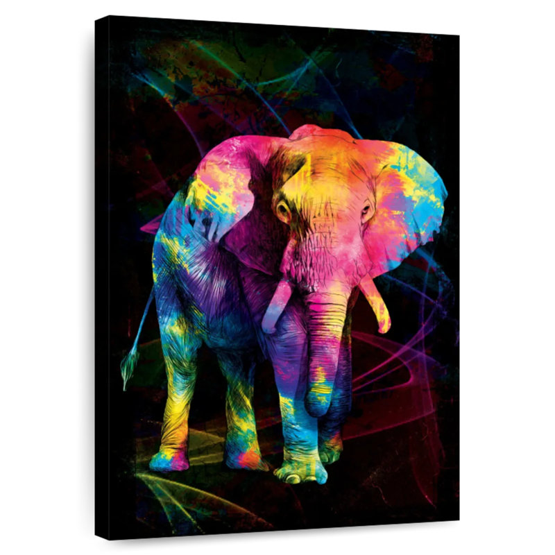 Couleurs d'éléphant d'Afrique Brampt, H 51 po x l 34 po