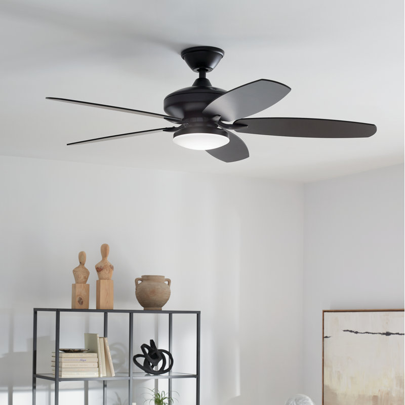 52'' Ceiling Fan with LED Lights, Satin Black