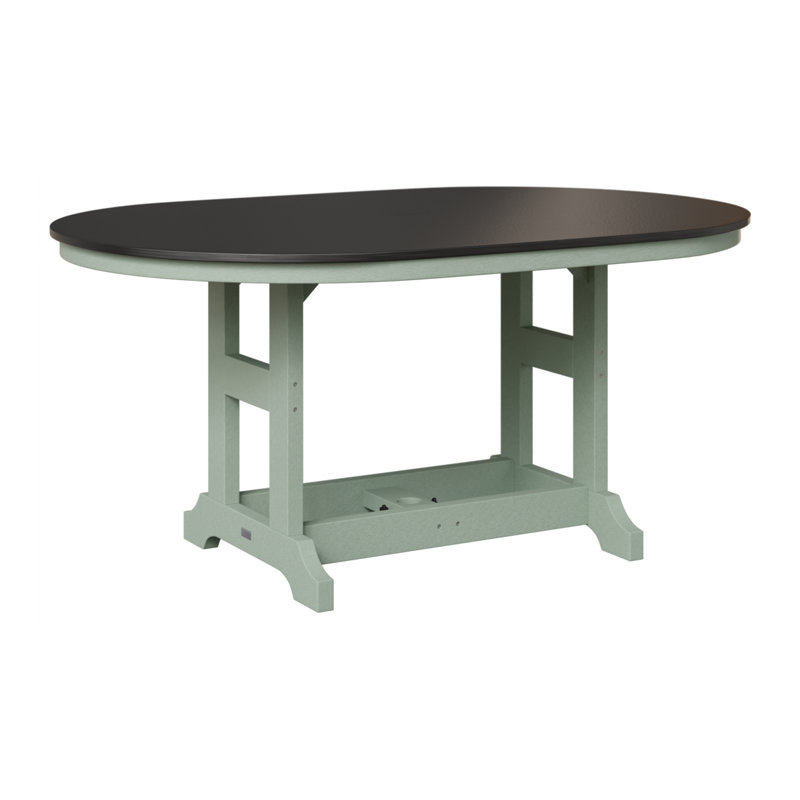 Table de bar Berlin Classic, Écume de mer, écume de mer, H 39,5 po x l 64 po x P 44 po, Noir martelé