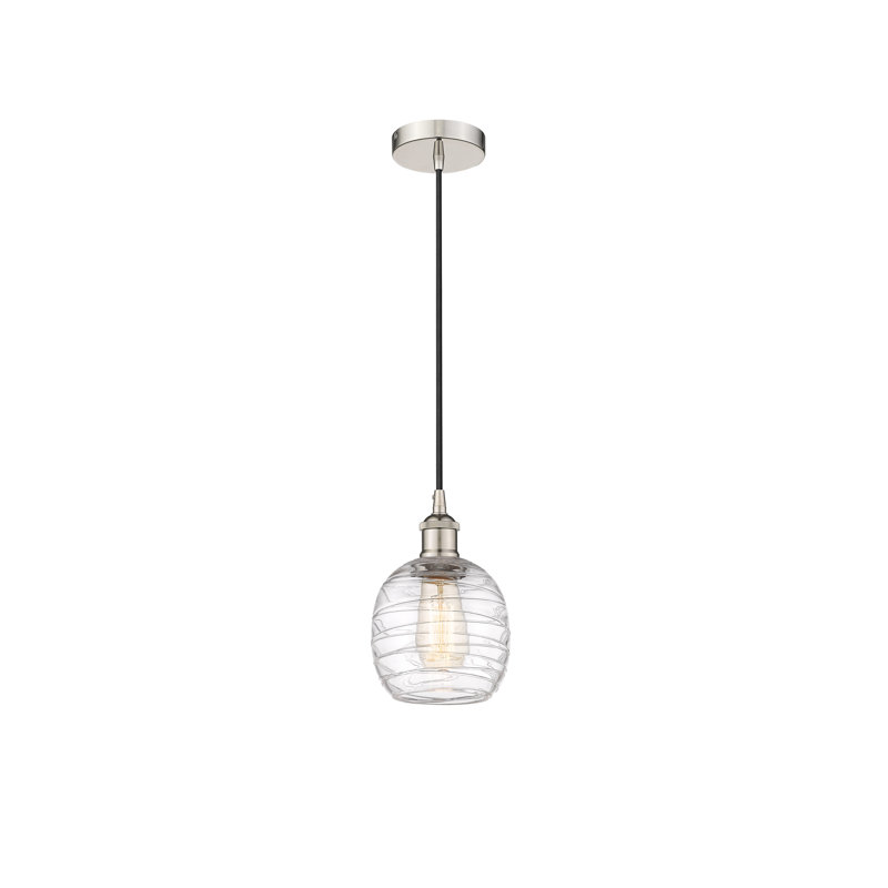 Luminaire suspendu simple à 1 lumière Amila, Nickel poli