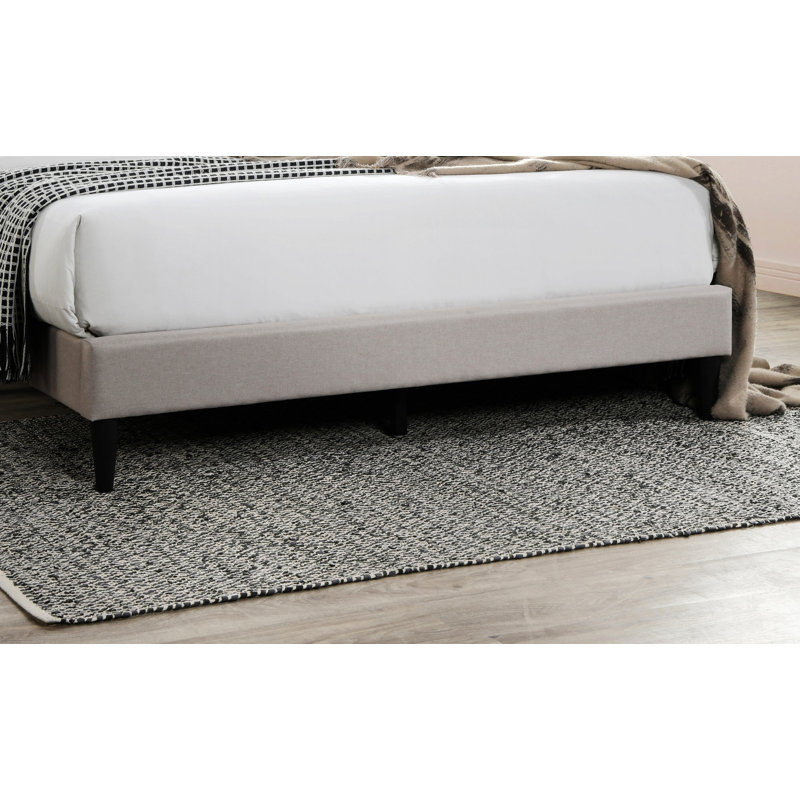Cadre de lit de chambre à coucher, lit plateforme avec tête de lit tapissier