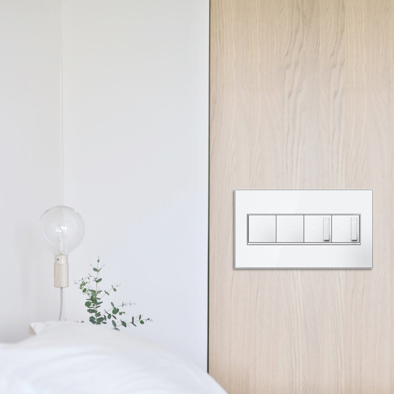 Adorne® 4 -Gang Rocker Wall Plate, Mirror White