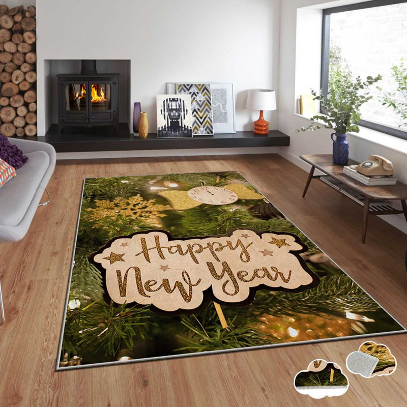 Luxurious Velvet Carpet, 3.3 x 5.9 Feet, 100% Polyester, 740 g/m² | Non-Slip Dot Underside, Laminated Sponge for Comfort | Digital Printing, Easy to Clean, Machine Washable at 86°F | Perfect for Living Room & Bedroom