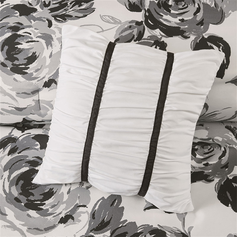 Floral Print Comforter Set, Twin Comforter + 1 Sham + 2 Pillows