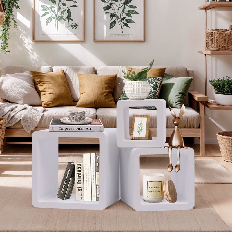 Solid Wood Nesting Tables (Set of 3), White