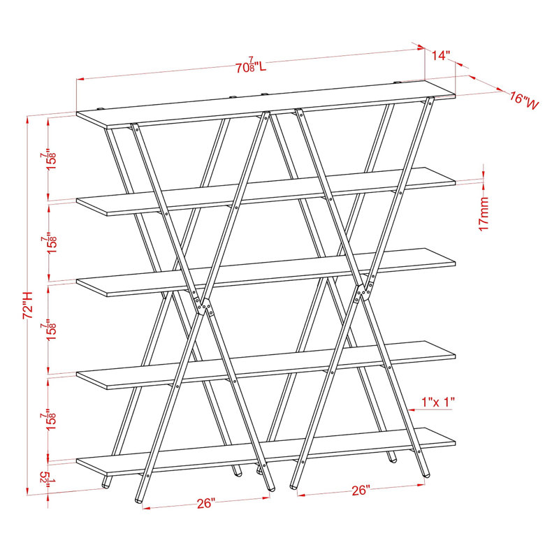Matteo 84.25''H X 70.88''W Open-Back Etagere Bookcase