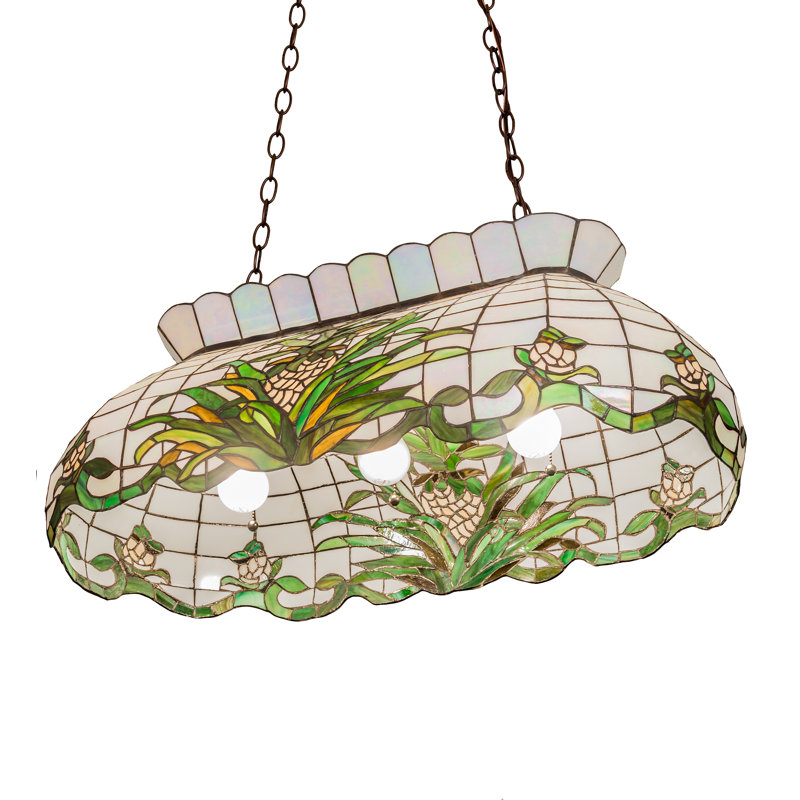 32" Long Welcome Pineapple Oblong Pendant