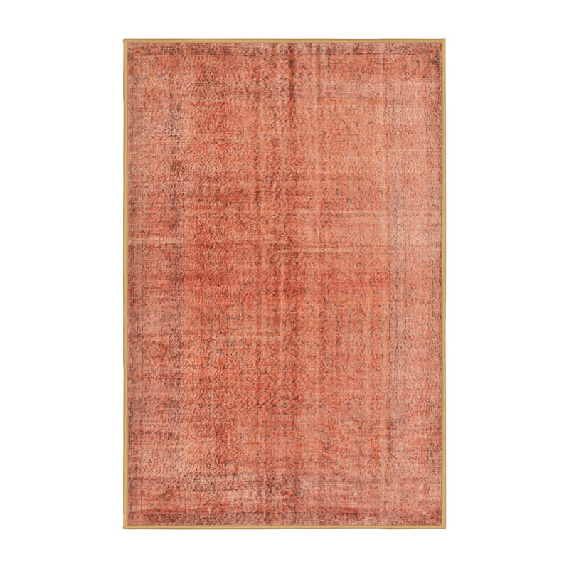 Tapis de zone rouge contemporaine, Rectangle 5 pi x 7 pi