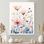 Harmonie des champs de fleurs sauvages rose pastel et bleu pâle III - Tableau encadré de fleurs sauvages