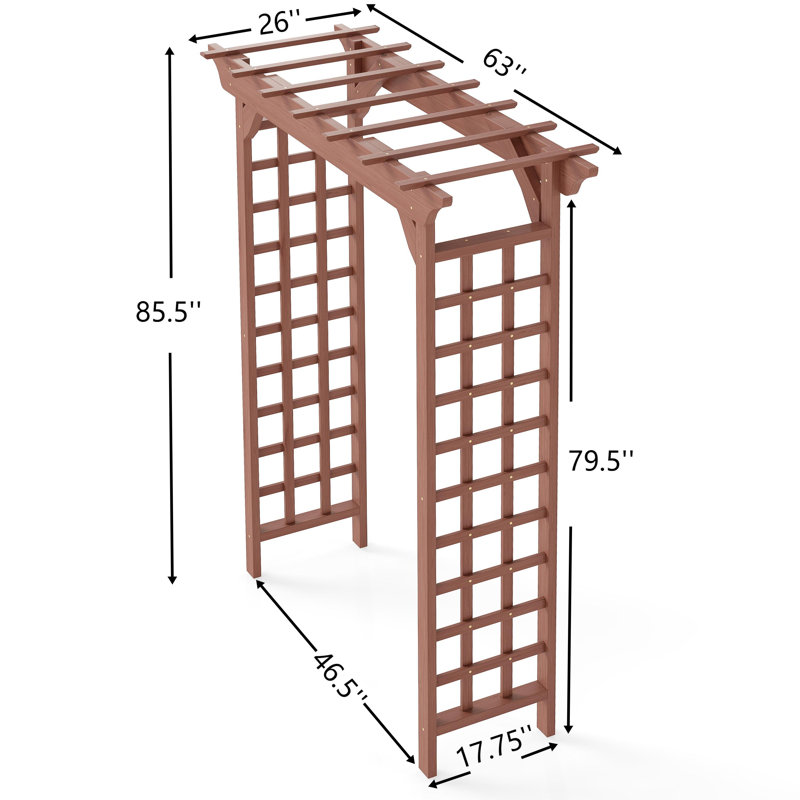 Jardinière d'extérieur en bois avec arche brune, Marron foncé