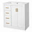 Ensemble de meuble-lavabo 30 po avec lavabo en céramique, armoire de rangement en bois massif, ensemble de meuble-lavabo autoportant avec 3 tiroirs et portes à fermeture douce-416287027-416287028
