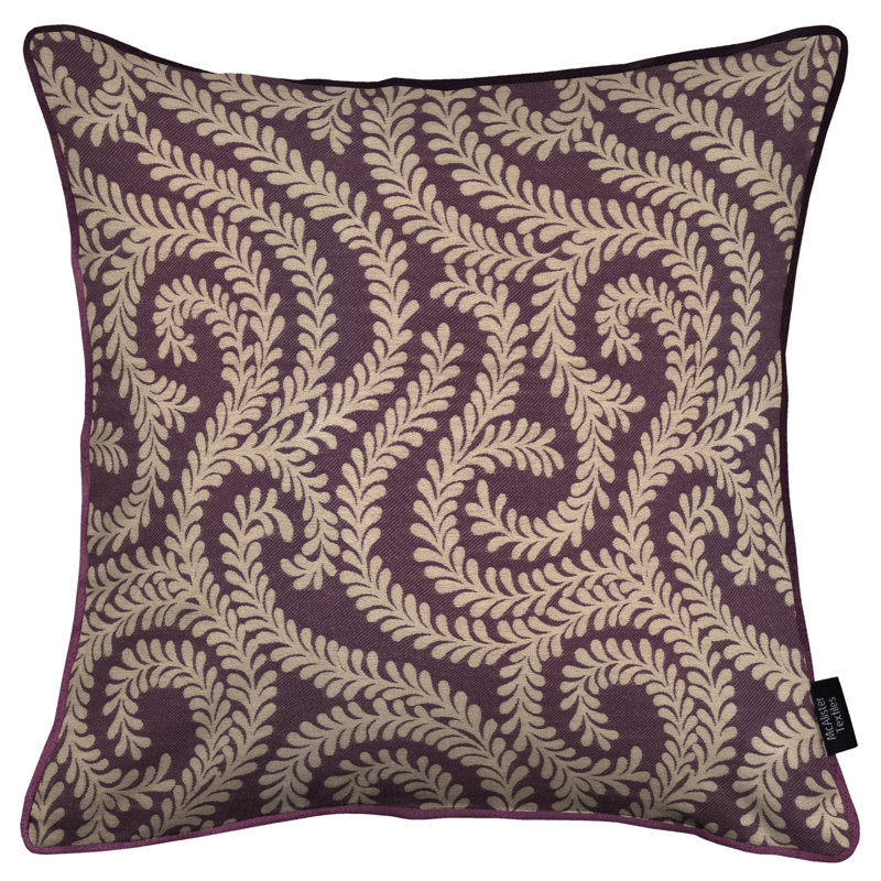 Holoman Floral Square Cushion Cover, 60 x 60cm, Aubergine