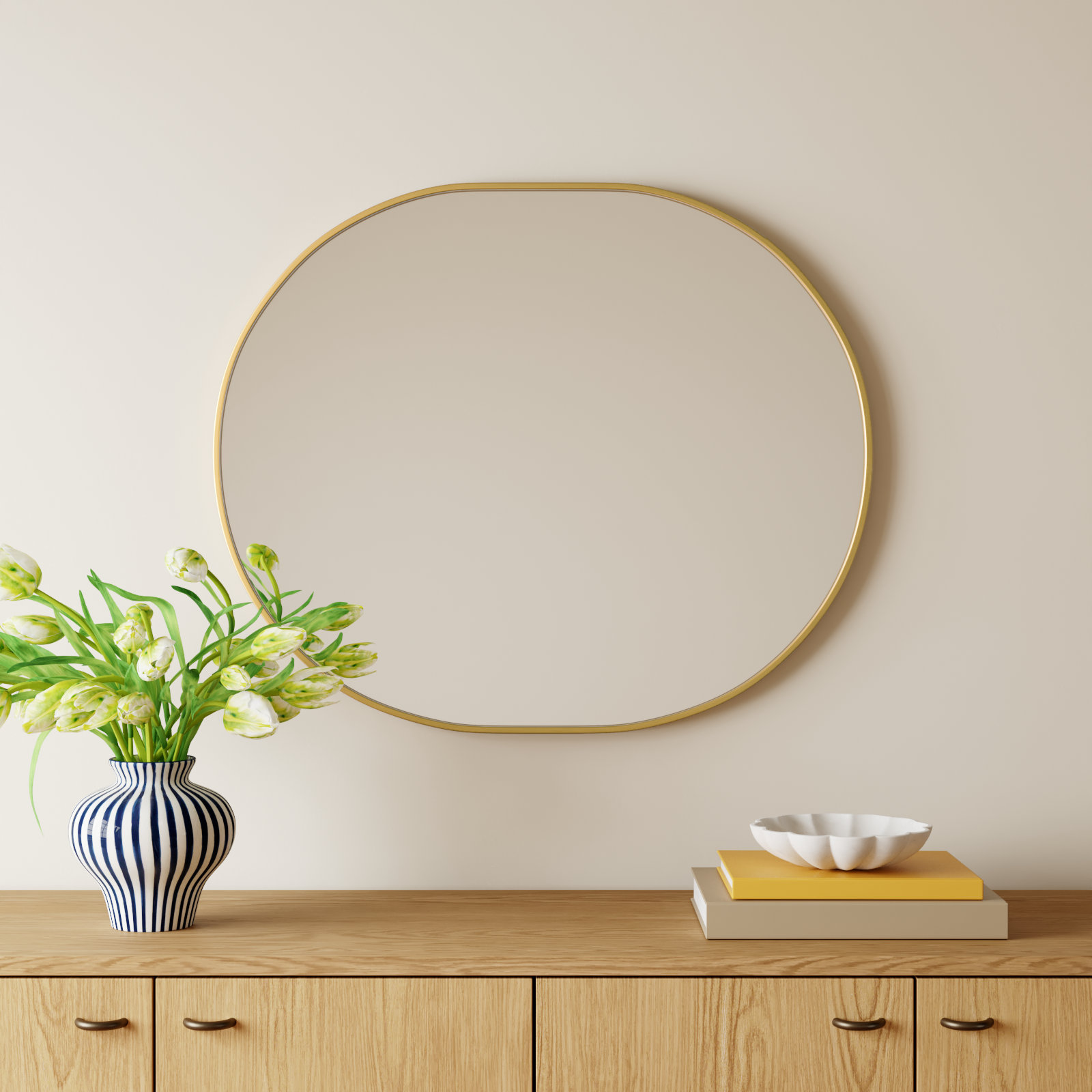Sabine Accent Mirror, Brass, 36" x 30"