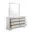 Commode à 6 tiroirs de style moderne en bois blanc (seulement commode)