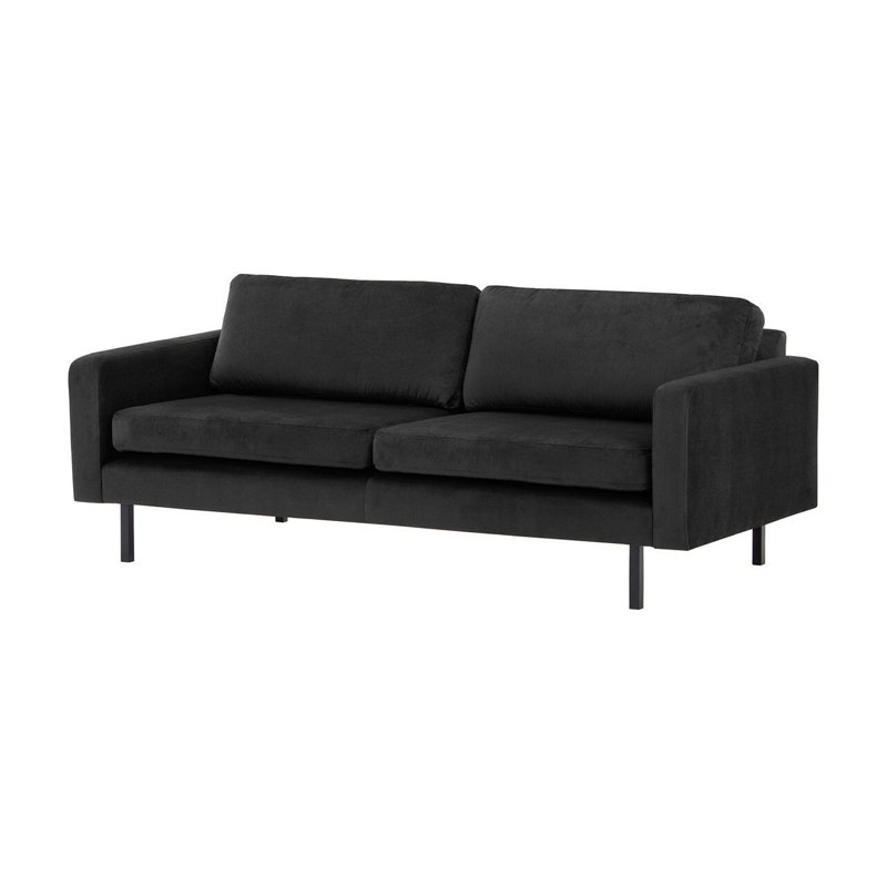 Lioni 3 Seater Velvet Sofa, Black