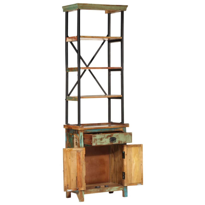 17 Stories Highboard 21.7"X11.8"X70.9" Solid Wood Reclaimed