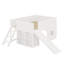 Lit mezzanine bas en bois avec tablettes de rangement et glissade, porte et fenêtre-1746302848