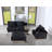 Messina 122.5"W Black Velvet Reversible Sectional Sofa Ottoman With Storage Compartment