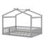 Structure de lit en bois avec clôture-709526561