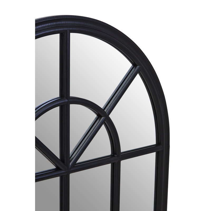 Lovida Manufactured Solid Wood Arch Mirror, Black