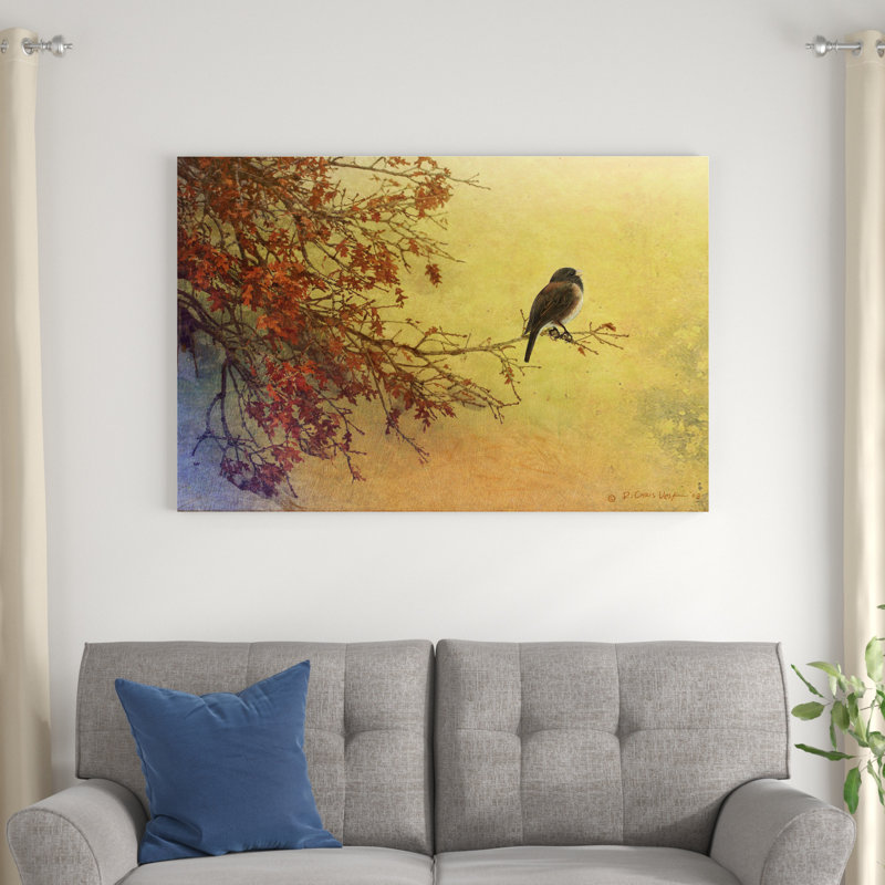" Snow Oak Junco " Painting Print, 32" H x 48" W x 1.25" D