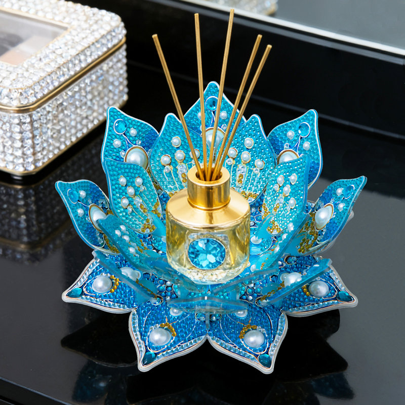 Ensemble de porte-bougie en cristal DIY DIY, Bleu