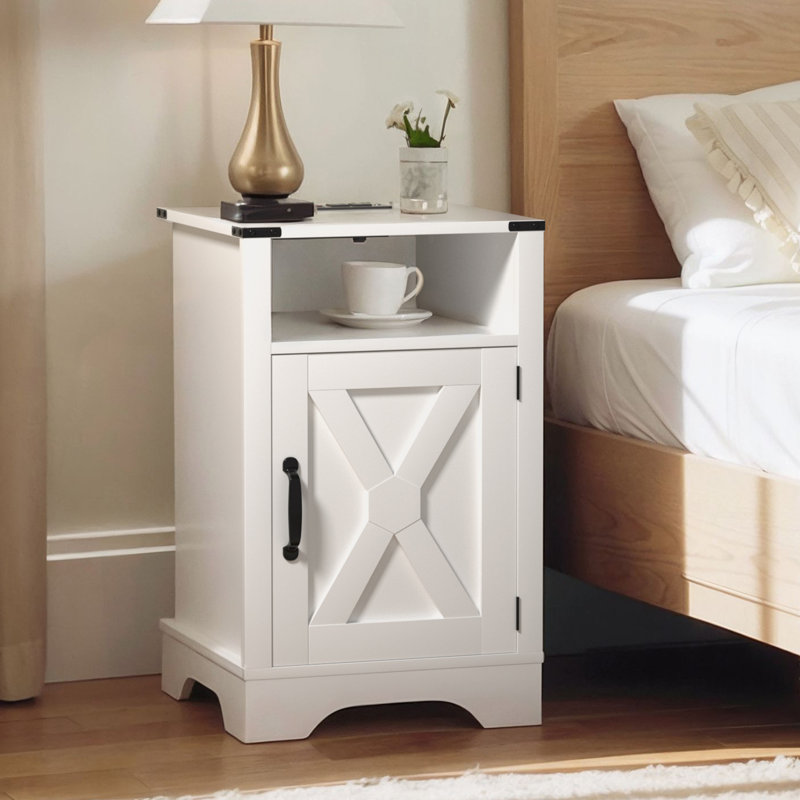 Table de chevet Bradford Farmhouse, Blanc, Individual