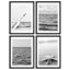 «Grayscale Beach Ocean Star Bottle Nature Wilderness Photographie Modern Decor» 4 pièces-101520079-101520077