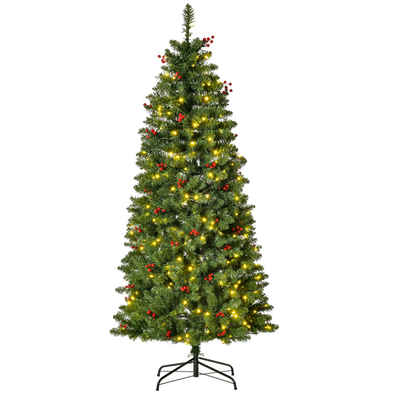 Lighted Artificial Christmas Tree, 4.92ft H x 1.74ft W