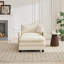 Canapé modulaire simple à nuage de siège, canapé rembourré en chenille respirant avec coussin double couche pour le salon, beige-1160478025