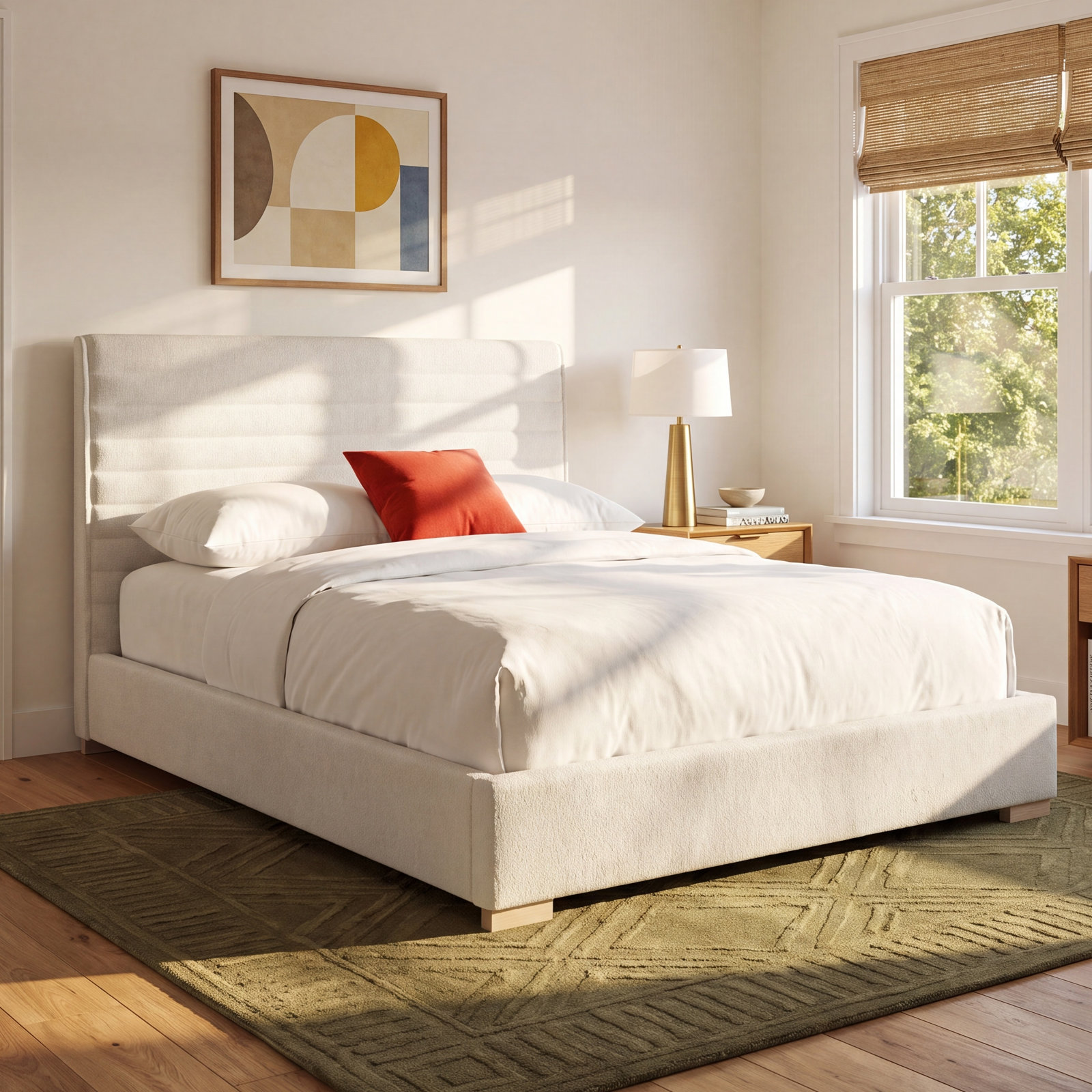 Sereno Upholstered Panel Bed, Queen