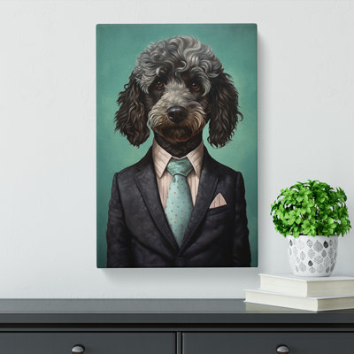 Poodle in a Suit Painting No.4 - Wrapped Canvas